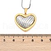 304 Stainless Steel Two Tone Pendant Necklaces for Women NJEW-S445-01B-GP-4
