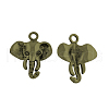 Tibetan Style Alloy Elephant Pendants TIBEP-1478-AB-FF-1