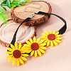 Felt 3 Sunflower Chokler Necklaces for Women FS-WG49D9B-01-4