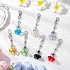 7Pcs Angel Glass Pendant Decorations HJEW-MZ00261-1