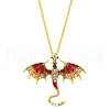 Alloy Enamel Dragon Pendant Necklaces NJEW-V005-01AG-01-1