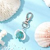 Synthetic Turquoise Starfish Turtle & Shell Pendant Decorations HJEW-JM03178-4