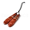 Natural Red Rainbow Jasper Pendants G-L617-G06-12x45mm-2