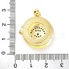 Brass Pendants with Cubic Zirconia and Glass KK-D536-21G-03-3