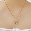 Adorable Brass Pave Clear Cubic Zirconia Hollow Design Bear Pendant Necklaces DI7777-1