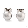 Non-Tarnish Half Round 316 Surgical Stainless Steel Stud Earrings for Women Men EJEW-Z050-08A-AS-2