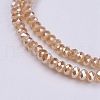 Electroplate Glass Beads Strands GLAA-F077-PL06-3