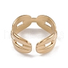 Ion Plating(IP) 304 Stainless Steel Hollow Out Oval Cuff Rings for Women RJEW-G285-60G-3