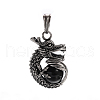 Stylish Retro 304 Stainless Steel Agate Dragon Pendants STAS-F011-37A-3