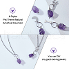 4Pcs 4 Style Pet Theme Natural Amethyst Keychain PALLOY-PH01419-4