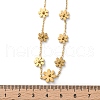 316 Surgical Stainless Steel Flower Link Chain Necklaces for Women NJEW-P324-06G-3