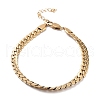 Ion Plating(IP) 304 Stainless Steel Flat Snake Chains Bracelets BJEW-K240-05G-1