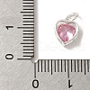 925 Sterling Silver Cubic Zirconia Heart Charms with Jump Rings FIND-U013-10S-02-3