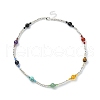 Synthetic & Natural Mixed Gemstone Round Beaded Necklace NJEW-TA00105-1