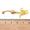 Alloy Crystal AB Rhinestone Dangle Curved Barbell Belly Rings AJEW-R007-01G-01-5