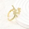 Brass Cuff Rings for Women RJEW-F184-08H-G-4