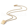 Titanium Steel Initial Letter Rectangle Pendant Necklace for Men Women NJEW-E090-01G-02-2