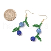Fruit Pave Disco Ball Beads Dangle Earrings EJEW-TA00632-02-3