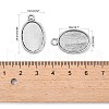 Tibetan Style Antique Silver Alloy Flat Oval Pendant Cabochon Settings TIBEP-M022-36AS-3