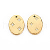 Ion Plating(IP) 304 Stainless Steel Micro Pave Clear Cubic Zirconia Pendants STAS-N097-114LG-NR-1