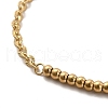 Ion Plating(IP) 304 Stainless Steel Round Beaded Link Bracelet with Oval Link Chains for Women BJEW-G667-09G-2