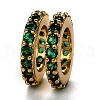 Brass Micro Pave Cubic Zirconia European Beads KK-B028-18G-E-1