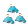 20Pcs Synthetic Turquoise Dyed Pendants PALLOY-JF02371-20B-1