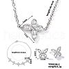 Fashionable Brass Micro Pave Clear Cubic Zirconia Butterfly Jewelry Set BZ0721-1-1