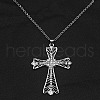 Alloy Crystal Rhinestone Cross Pendant Necklaces PS3143-3