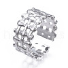 Non-Tarnish 304 Stainless Steel Bar Wrap Open Cuff Ring RJEW-T023-01P-3