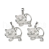 Natural Quartz Crystal Kitten Pendants G-J386-C17-17-1
