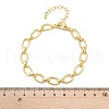 Brass Oval Link Chain Bracelets for Women Men BJEW-K273-11G-5