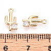 Brass Micro Pave Clear Cubic Zirconia Charms KK-N267-13G-3