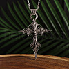 Gothic Alloy Skeleton Cross Pendant Necklaces for Men FS-WG0F70E-01-2