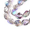 Electroplate Transparent Glass Beads Strands EGLA-N017-02F-3