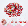  Acrylic & Resin & Polymer Clay Rhinestone European Beads FPDL-NB0001-05-6