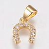 Brass Micro Pave Cubic Zirconia Charms ZIRC-E145-27G-1