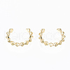 Brass Cuff Earrings X-KK-S356-154G-NF-1