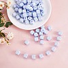 20Pcs Blue Cube Letter Silicone Beads 12x12x12mm Square Dice Alphabet Beads with 2mm Hole Spacer Loose Letter Beads for Bracelet Necklace Jewelry Making JX434P-1