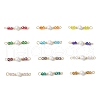 12Pcs 12 Colors Glass & Shell Pearl Round Connector Charms PALLOY-JF02902-1