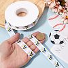 25 Yards Sport Ball Theme Printed Polyester Grosgrain Ribbon OCOR-WH20002-03B-03-3