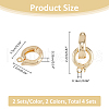 SUPERFINDINGS 4Pcs 2 Colors Brass Double Fold Over Clasps FIND-FH0010-40-2