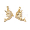 Brass Micro Pave Cubic Zirconia Pendant KK-E068-VC053-1