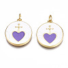 Brass Enamel Pendants ZIRC-T014-033G-NF-3