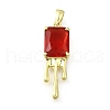 Brass Pave Cubic Zirconia Pendants KK-U072-33G-2