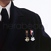 SUPERFINDINGS 4Pcs 4 Style Anchor & Horse & Shield Alloy Pendant Lapel Pins JEWB-FH0001-19-5