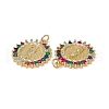 Brass Colorful Cubic Zirconia Pendants KK-E068-VA035-2-4