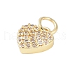 Rack Plating Brass Micro Pave Clear Cubic Zirconia Charms KK-Z060-07G-02-2