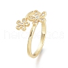 Brass Micro Pave Clear Cubic Zirconia Cuff Rings RJEW-F103-06-G-3