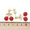 Cherry Brass Cubic Zirconia Dangle Stud Earrings EJEW-Q036-05G-3